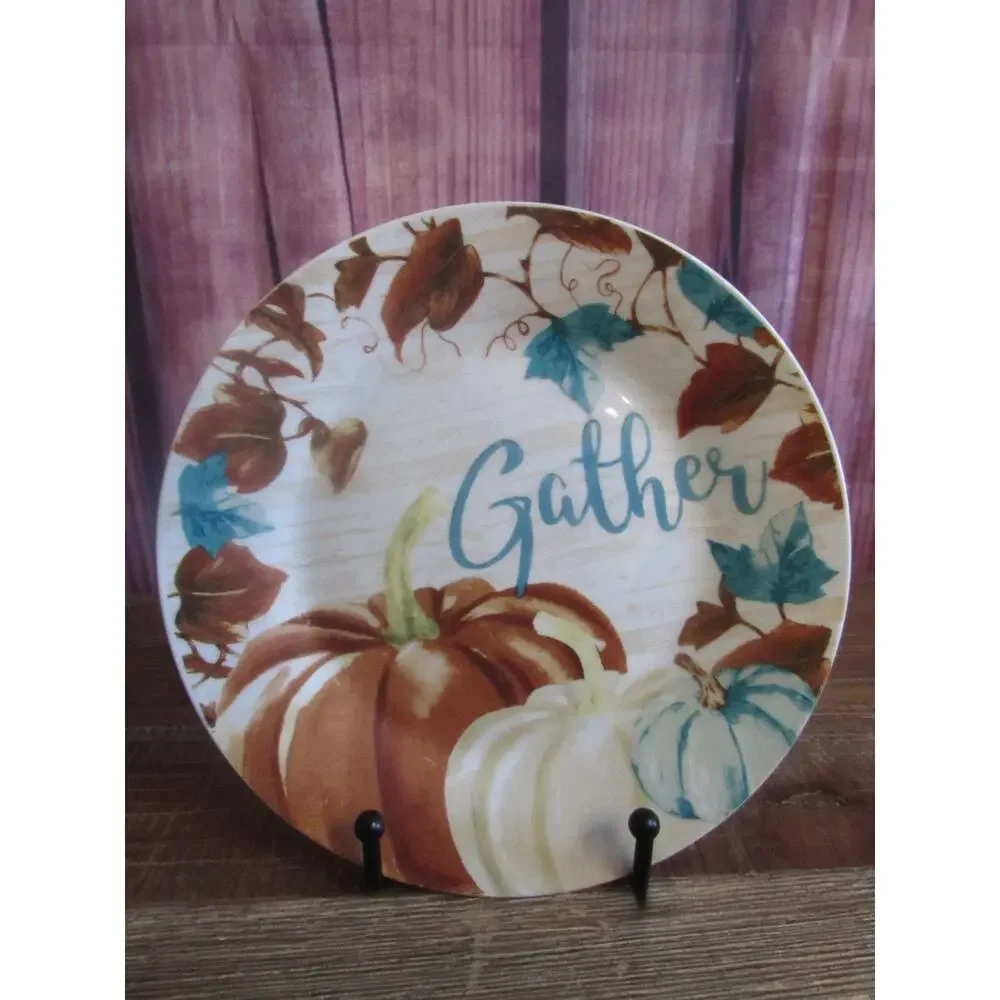 Royal Norfolk Gather Pumpkin Fall Salad Plates 7.5